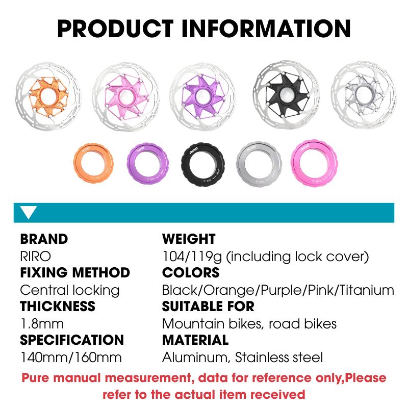 Bike Brake Rotor Discs Centerlock Bicycle Disk Brake 140MM 160MM Mountain Road Cycling Hydraulic Brake Disc Pad MTB Bicycle Part