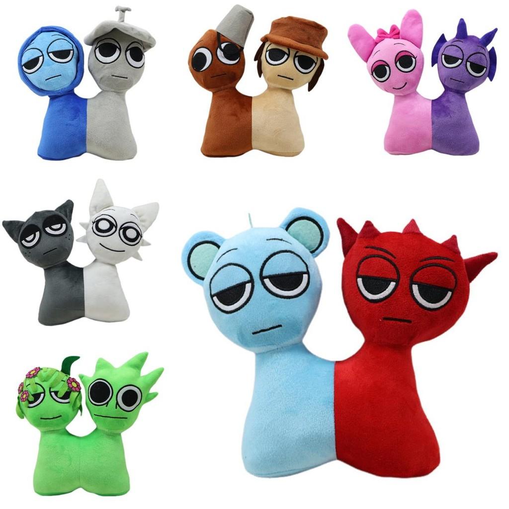 Siamesed Incredibox Sprunki Plush Toy Cartoon Stuffed Doll Game Gift Decoration