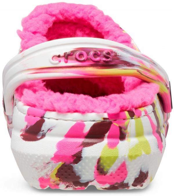 Crocs Classic Lined Marmorierter Clog K 207773 |C12/EU 29-30| Elektrisches Pink/Multi