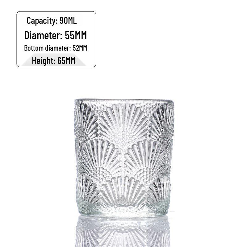 Elegant Embossed Glass Candle Holder for Aromatherapy