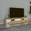 Vidaxl Szafka Pod Tv Z Oświetleniem Led, Dąb Sonoma 200X36,5X40 Cm