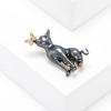 Playful Puppy Animal Pin Secure Clip Design Dog And Butterfly Brooch Fashion Accessory Everyday Wear