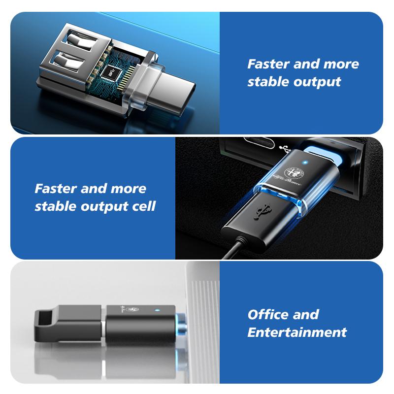 Car Stickers For Alfa Romeo For Alfa Romeo Car Type-C To USB Power Adapter Fast Data Transfer and Charging Adapter 159 Giulietta