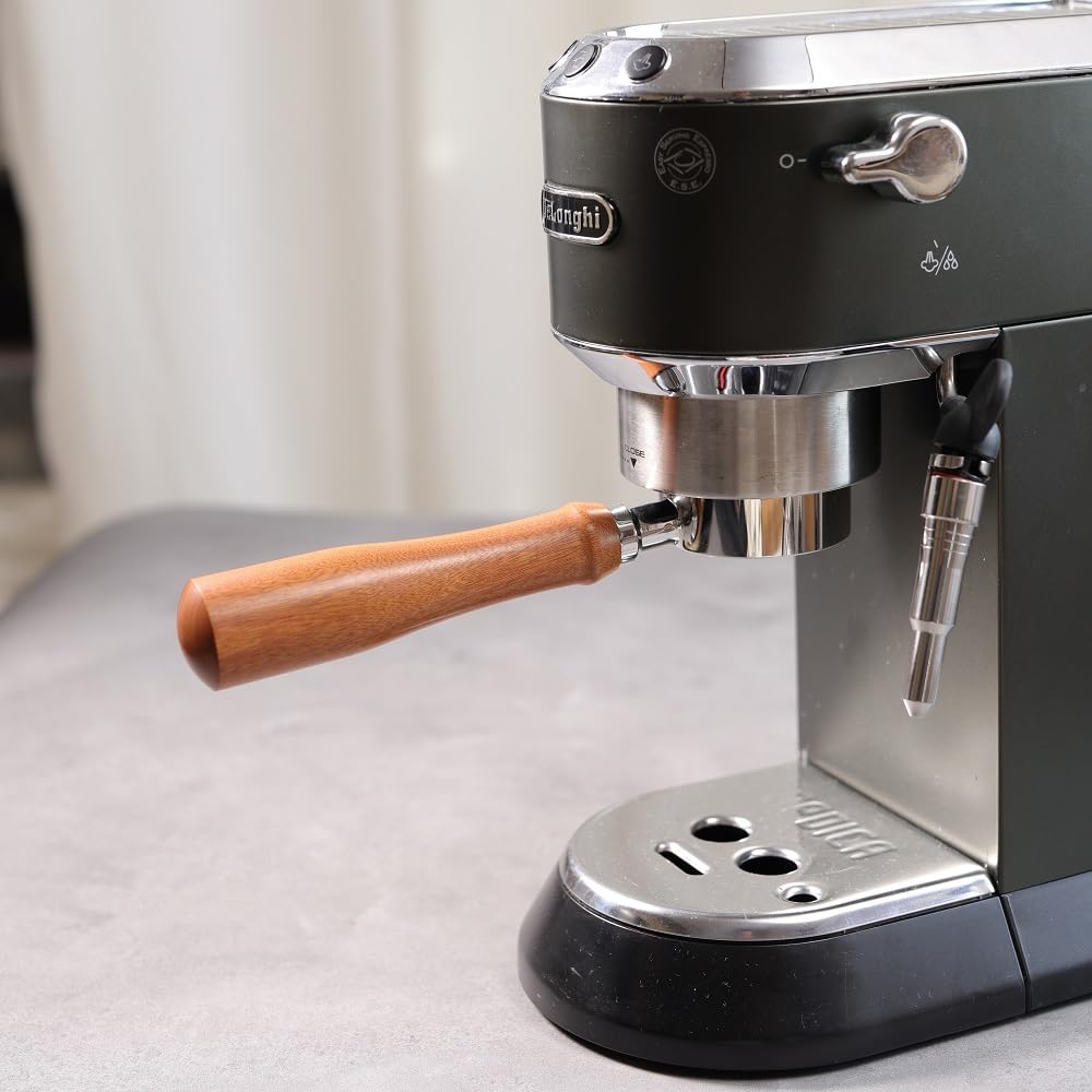 51mm Bottomless Portafilter 3 Year for DeLonghi Dedica EC680EC685EC785EC820EC850EC860EC885 with Double Shot Capacity Cup, Sieve Filter Basket