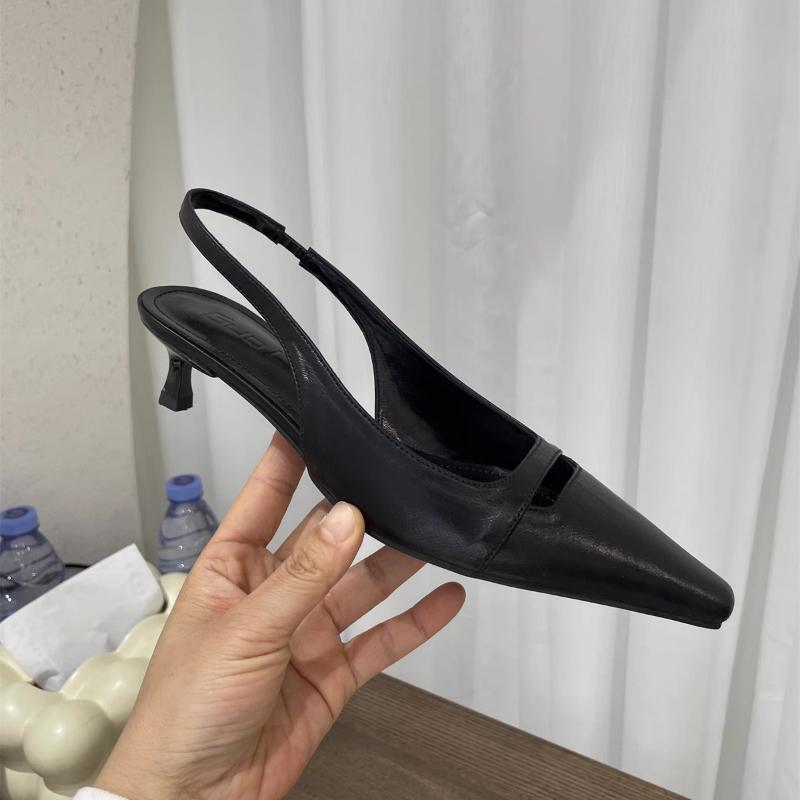 

Fashion Elegant Women Pointed Toe Heeled Sandals Trend Summer Shoes 2025 New Fashion Party Slippers Woman Slingback Pumps Zapatos Mujer 35 чёрный