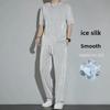 Men's Summer Quick-Dry Ice Silk Two-Piece Set: Loose Fit Short-Sleeve T-Shirt & Shorts