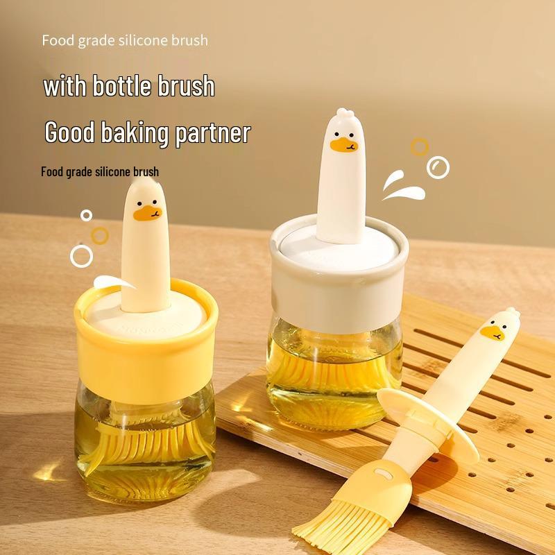 

Бутылка с силиконовой масляной кистью: Жаростойкий для гриля, выпечки и блинов White Glass - High Temp Resistant