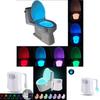 Smart Geometric Toilet Night Light With Abs Cover And 8 Color Leds For Bathroom Use