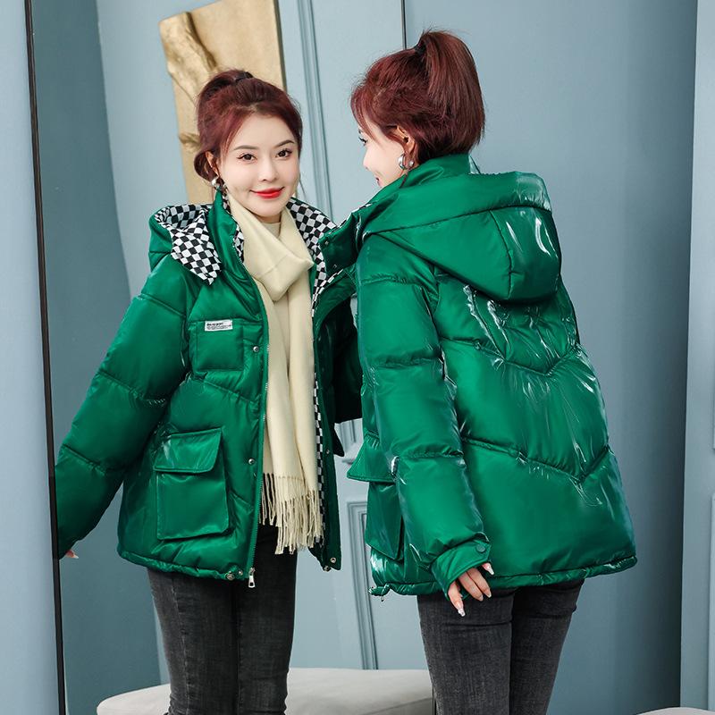 Glossy Down Cotton Clothes Women's New Winter Fashion Leave-in Short Short Small Design  Coat