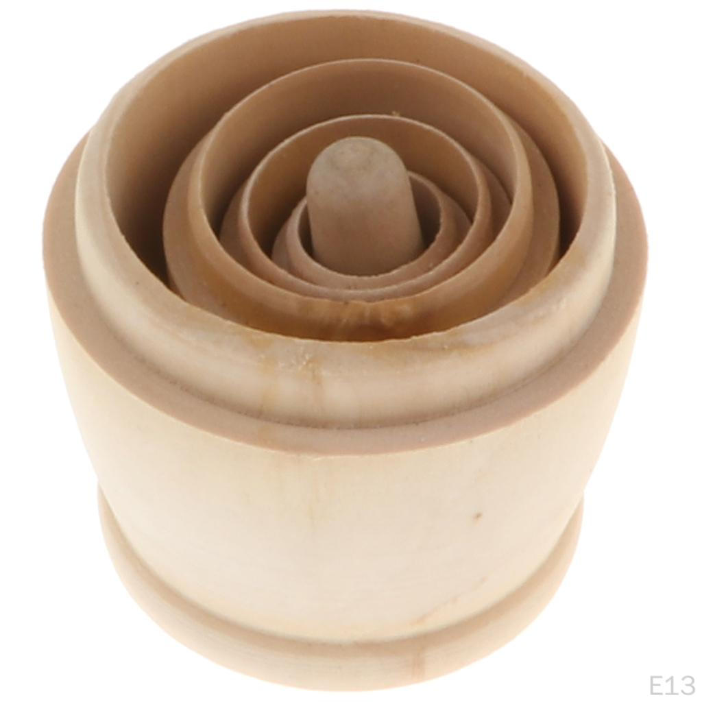 WOODEN RUSSIAN NESTING DOLLS Matryoshka - Wood Color, as described