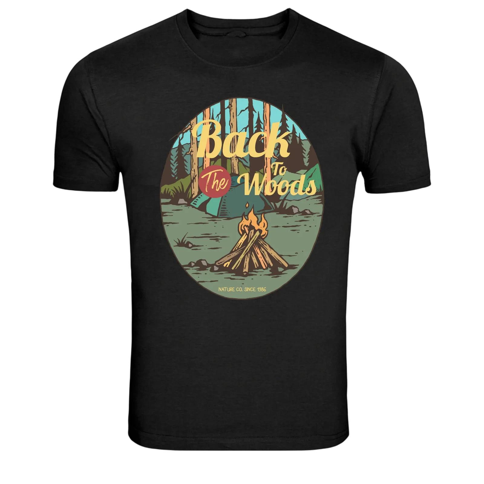 Back To The Woods Camping Bonfire Graphic T-Shirt XXXXL