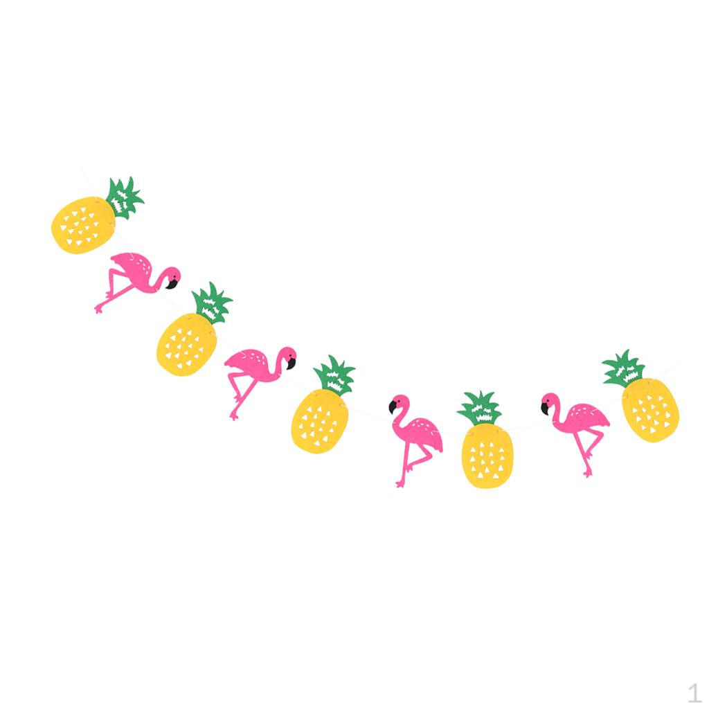 Hawaiian Felt Flamingo Pineapple Bunting Garland Party Luau Decor