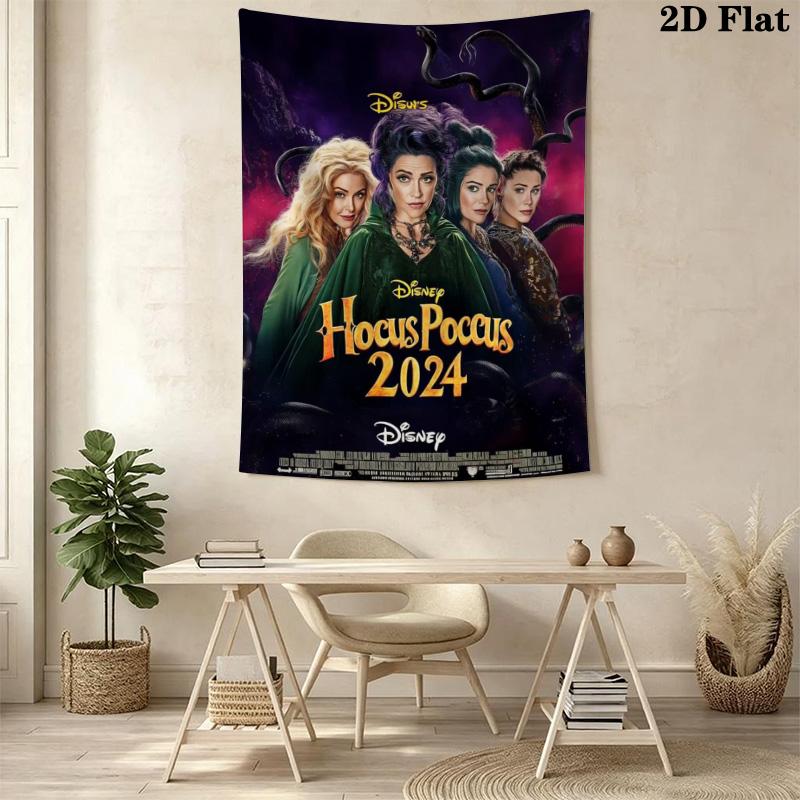 Hocus Pocus 3 Hour Tapestry Wallmounted Background Cloth Soft Christmas Gift Atmospheric Background Cloth