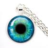Encantador Ojos Verdes Mal de Ojo Collar Hecho a Mano Cúpula de Cristal Colgante Hermoso Animal Dragón Ojo de Gato Joyería Hombres Para Regalo
