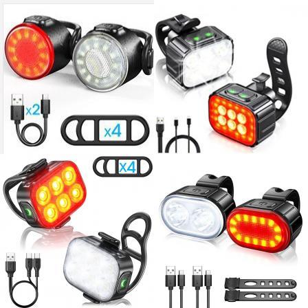 Mountain Bicycle Night Riding Light Waterproof Rechargeable Usbc For Outdoor Cycling And Camping