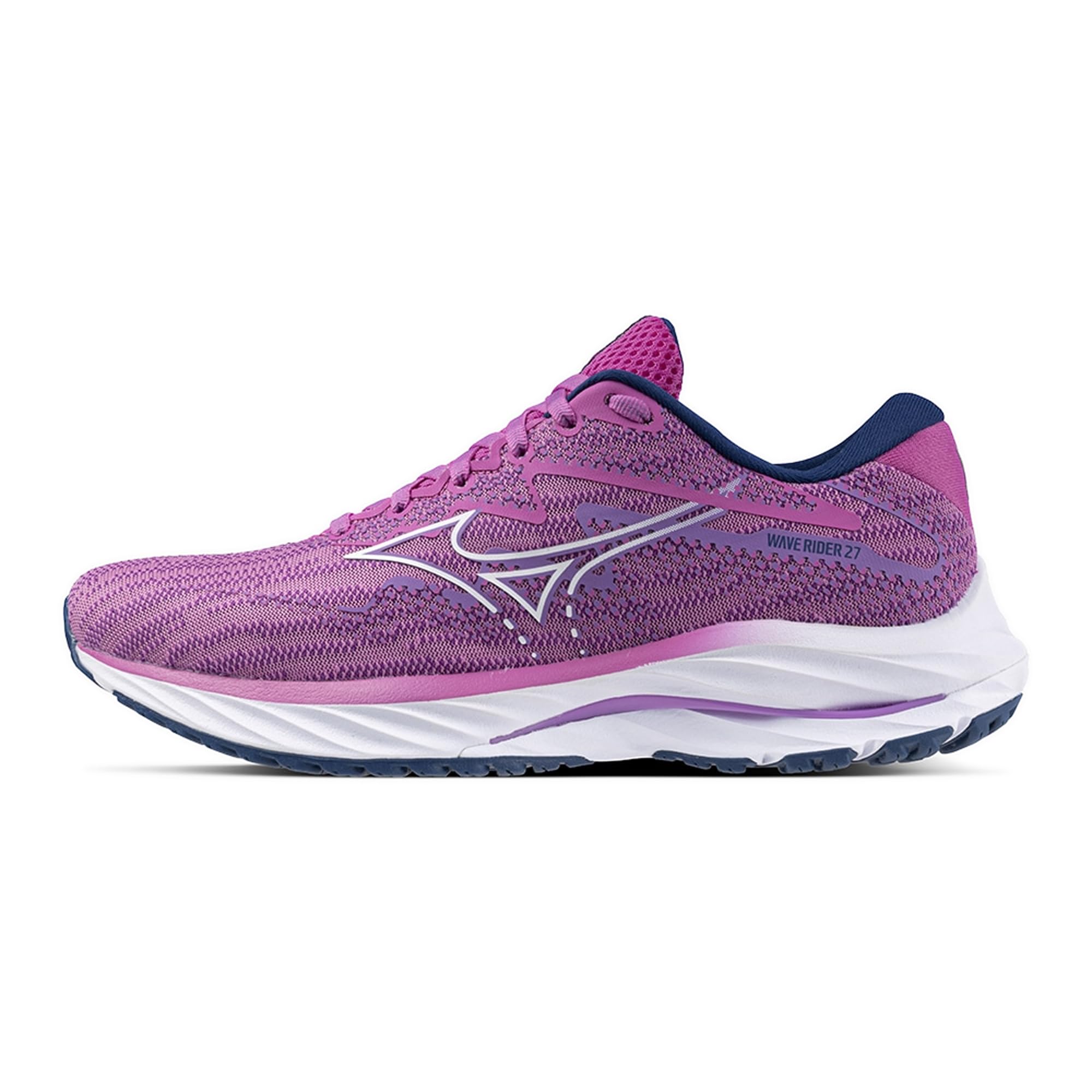 

Mizuno Wave Rider 27 Беговые Толстые Розовые x Белые x 2E Обувь, Бег трусцой, Марафон, Тренировки, Спорт, Легкие, Упругие, Подошва, Женские, Темно-синие, 25.5 см,