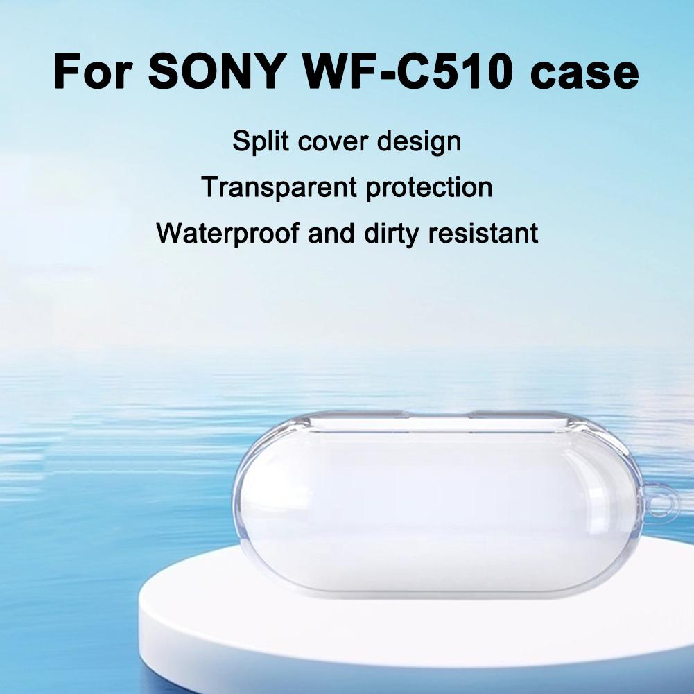 Transparent Case For Sony WF-C510 Case Cover Clear with Earbuds Case Protective Carabiner TPU S U8E1