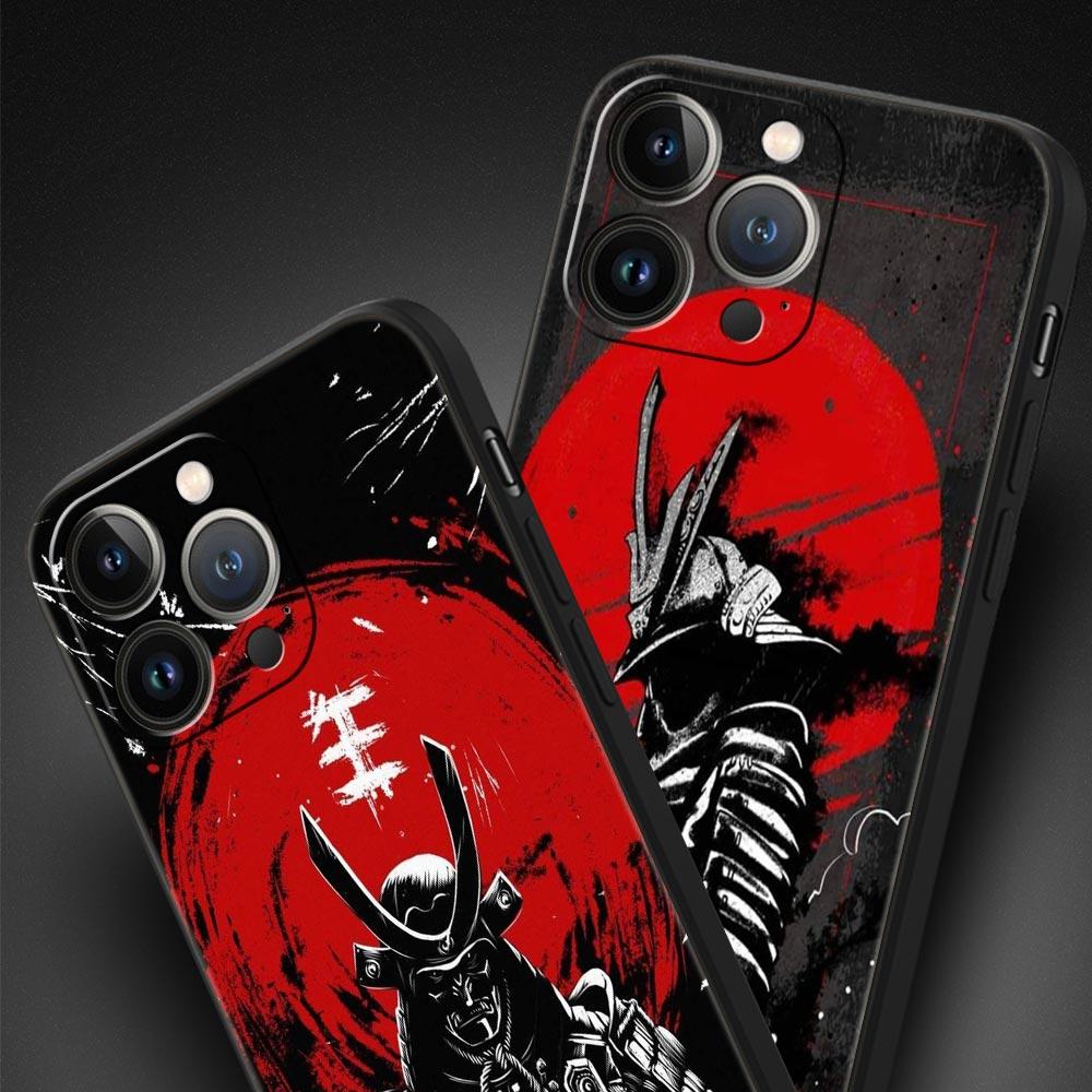 Custodia per Telefono Samurai Bushido Giapponese Per iPhone 17 16 15 Pro Max 11 12 13 14 7 8 Plus SE 2020 X XR XS Cover Morbida Nera