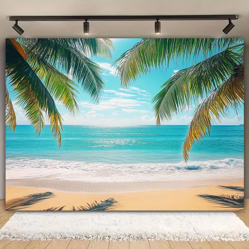 2D Turquoise Ocean Backdrop for Beach Wedding & Luau Events
