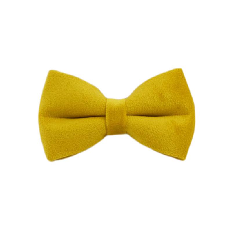 Yellow Velvet Dog Collar & Anti-Escape Leash Combo XS