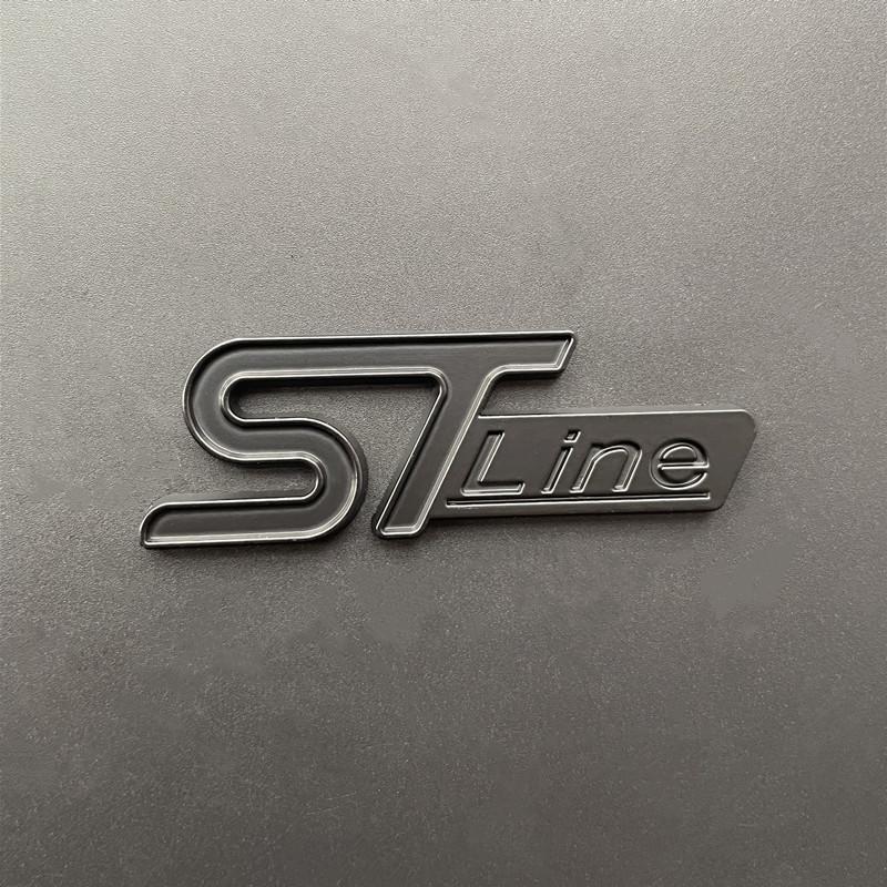 3D Metal Logo ST Line Emblem Car Trunk Badge For Ford Edge Puma Kuga Mondeo Fiesta Ecosport Focus ST Line Sticker Accessories