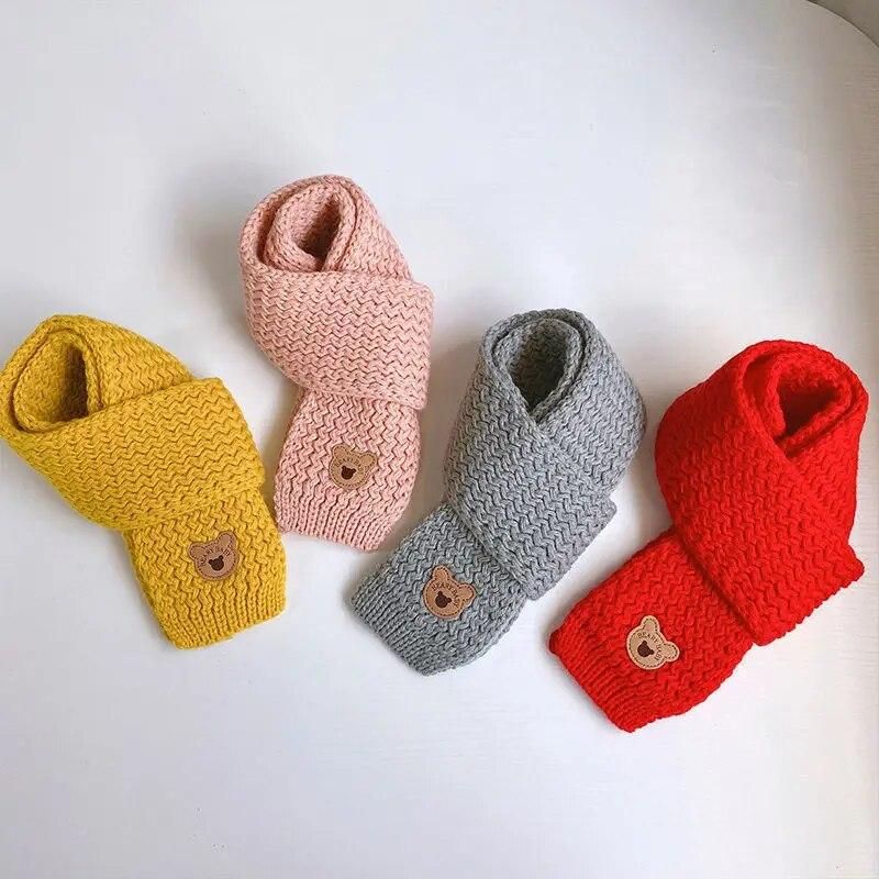 1 stk Småbarn Gutt Jente Skjerf Mote Kawaii tegneserie Bjørn Skjerf for baby Utendørs Varm Høst Vinter Strikk Skjerf Fotografi Rekvisit