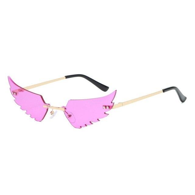 Rimless Sunglasses Women Ladies Clear Ocean Lens Driving Shades UV400 CLEAR PINK Rimless Sunglasses Women Ladies Clear Ocean Lens Driving Shades UV400 CLEAR PINK