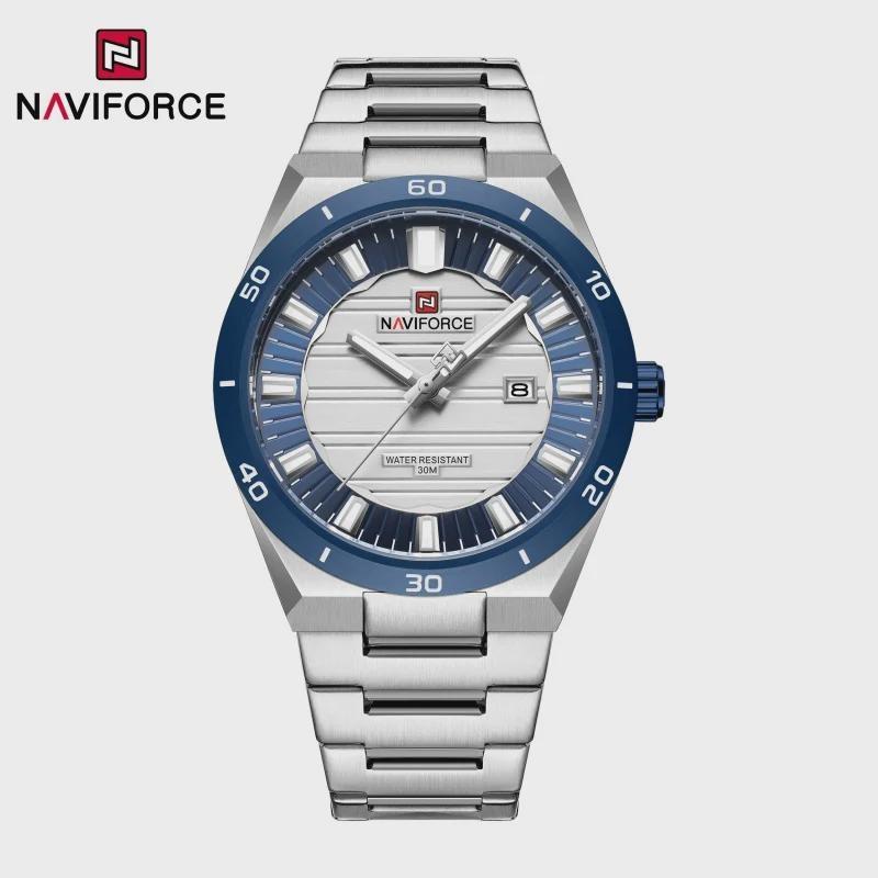 Stainless Steel Men's Wristwatch Waterproof Simple Fashion with Night Glow Pointer Calendar Display Male Watches
