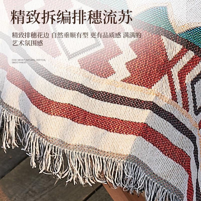 Outdoor Camping Tablecloth Rectangular Cotton And Linen Retro Picnic Tablecloth Lawn Moisture-Proof Floor Mat Tent Equipment Blanket