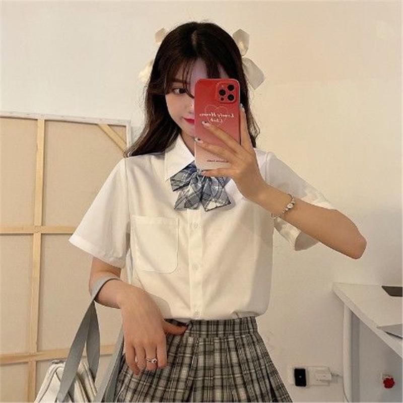 Original Short Sleeve White JK Uniform Shirt with Pointed Collar