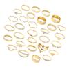 Silver/Gold Color Rings Set Elegant Stacking Geometric Finger Rings Jewelry for Women Daily Outfits Party Accessories