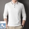 Cotton Men's Solid Color T-shirt Long Sleeve New Middle-aged and Elderly Men's Father Polo Shirt Leisure Autumn Top