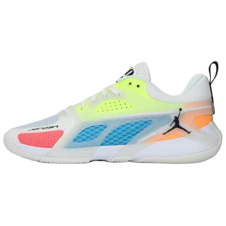 Jordan Heir Series PF Comfortable Durable Non-Slip Wear-Resistant Low-Top Basketball Shoes Men Sneaker White Yellow Blue FQ3859-100