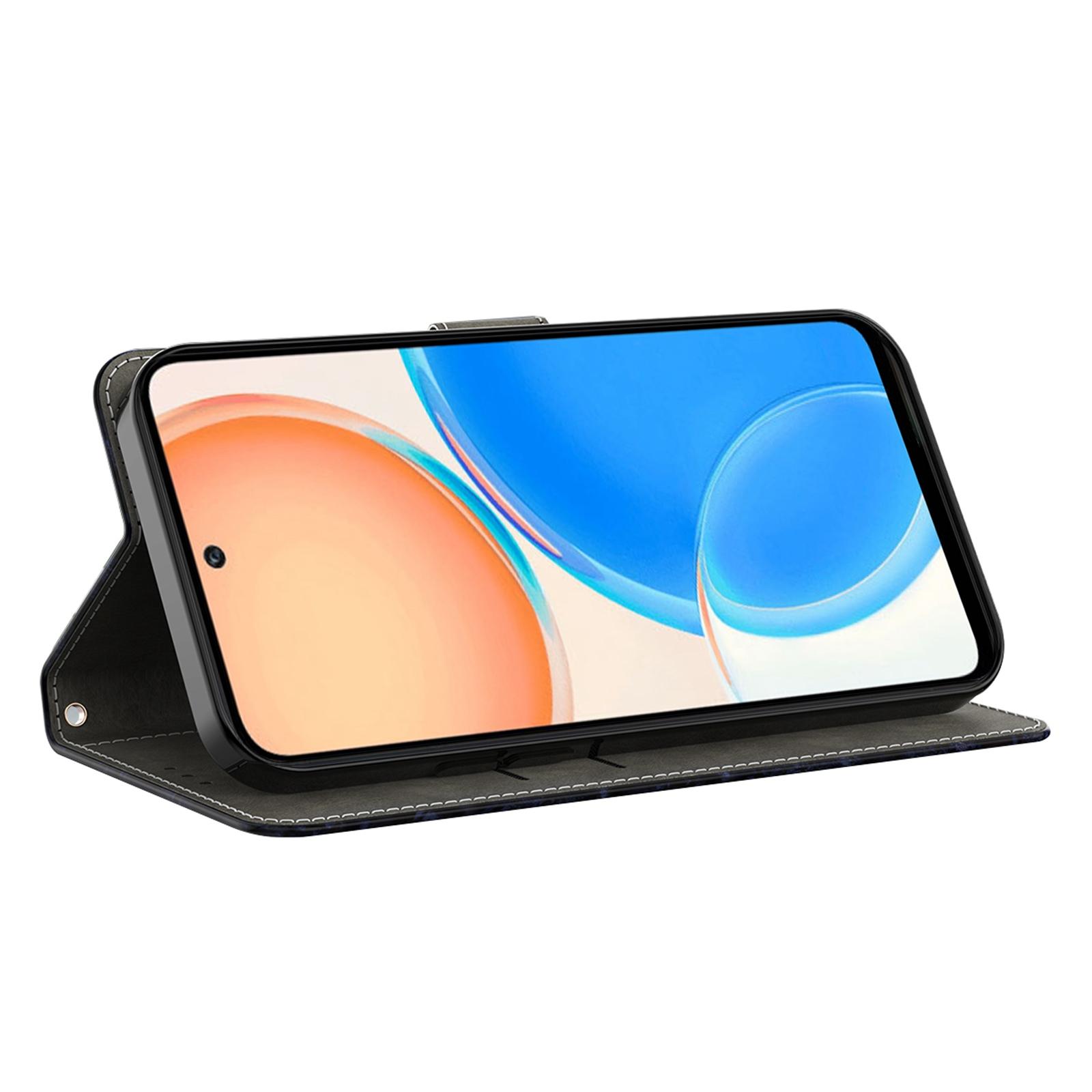 

For Honor X8 4G 4G PU Leather 3D Pattern Printing Anti-drop Case Magnetic Clasp Phone Stand Wallet Cover with Strap Color Mandala