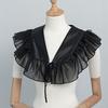 Detachable Ruffled Lace Collar, Chiffon False Cape Collar, Tie On Decor Collar Lolita Dress Accessory