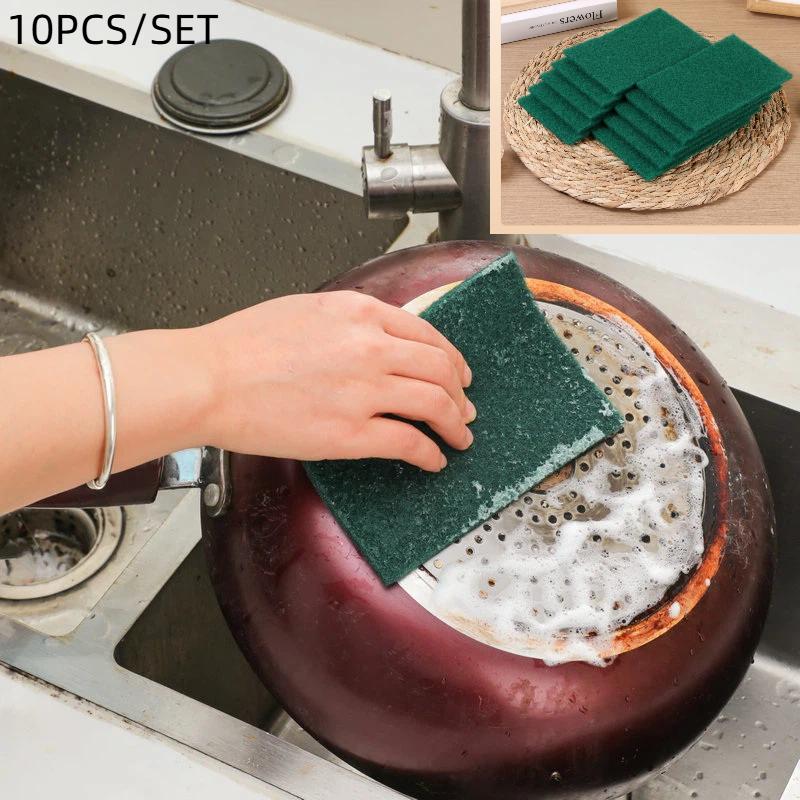 Scratch-Free Cleaning Pads 10 Pcs Grit-Free for Non-Stick Pans Use Practical Kitchen Helper