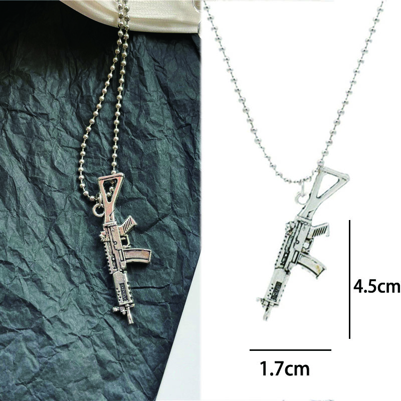 Vintage Design Gun Revolver Pendant Necklace Fashion Retro Geometric Charms Choker Jewelry Party Gift For Women Men