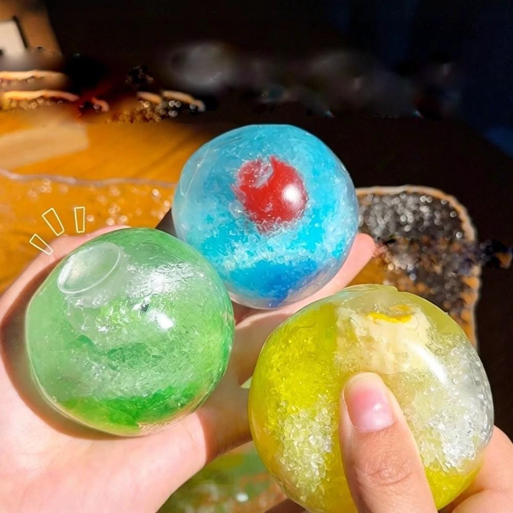 Slushie Fruit Slush Squishy Toy Fruit Smoothie Ice Cracked Crystal Ball Crispy Skin Ball  Portable