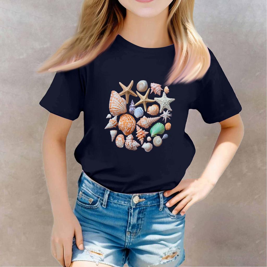 Toddler Girl Boy T-Shirts Kids Top Boys And Girls Printed Short Sleeved T-shirt