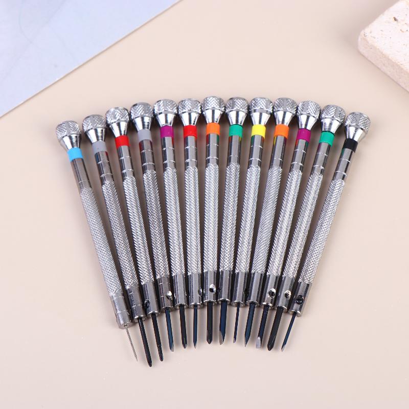 13Pcs 0.6-2.0Mm Precision Screwdriver Set Iron Micro Cross Repair Kit For Watches Glasses Jewelry