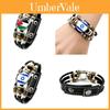 Israeli Palestinian Leather Bracelet European And American Punk Style Multilayered Beaded Bracelet