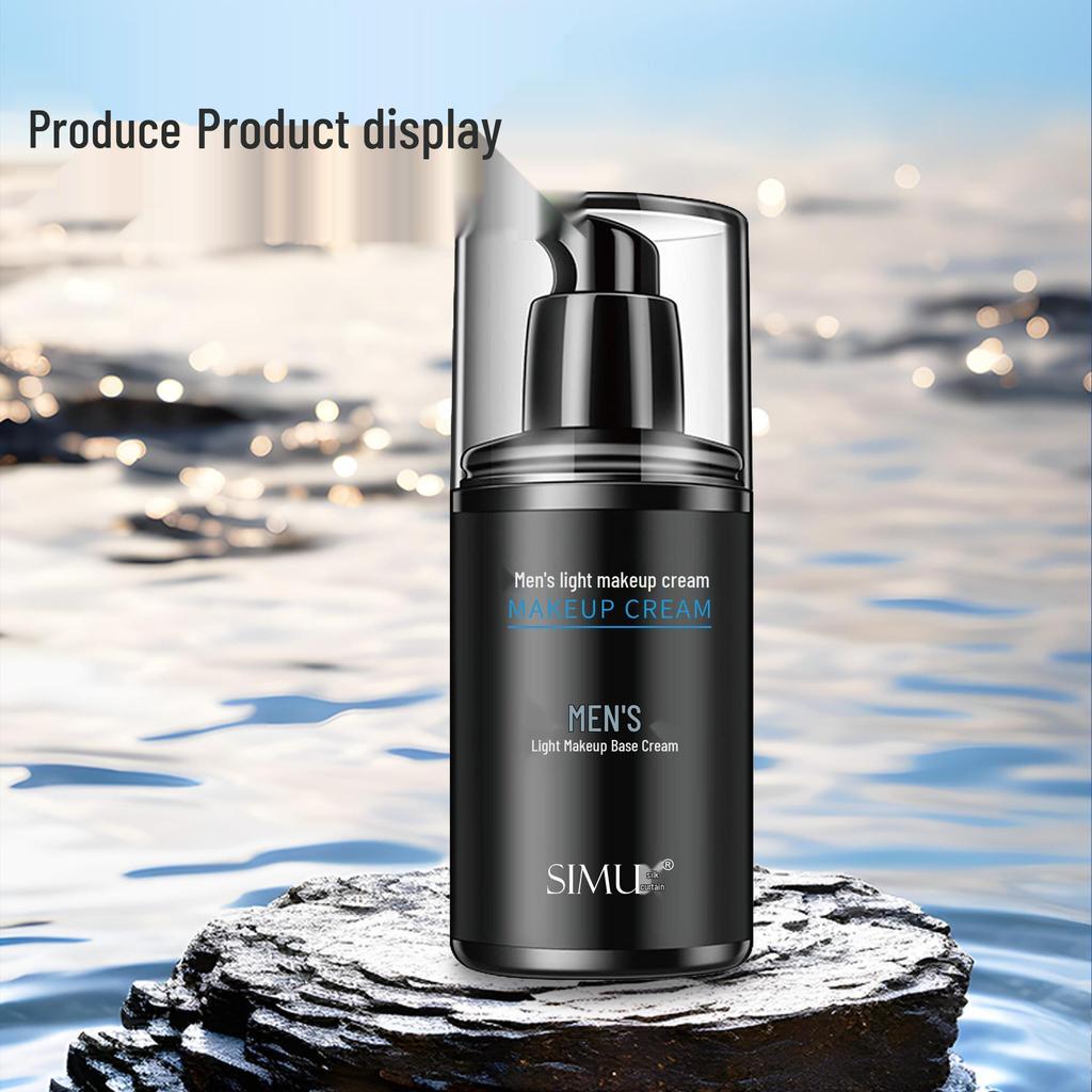 Silk Curtain Men's Bare Face Moisturizing Cream - Natural Concealer Makeup, Non-Whitening Formula