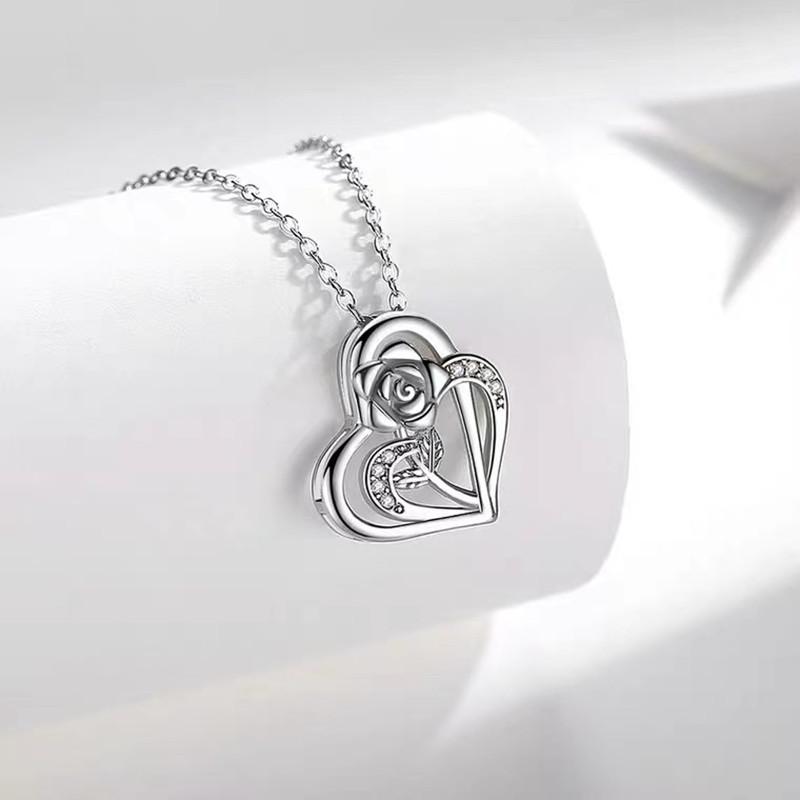 925 Silver Bead Necklace Pendant AAA Zircon For Women Clavicle Chain Necklaces Wedding Party Fashion Jewelry Gift
