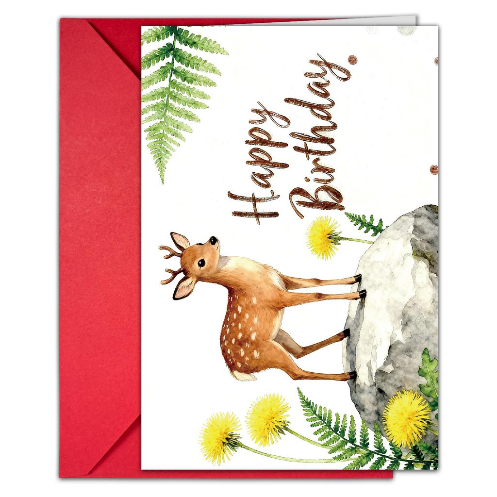 Watercolor Wind Birthday Greeting Card Envelope Set Handwritten Greetings Card Message Large Size