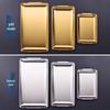 ZISIZ Korean Style Gold Stainless Steel Square Serving Tray