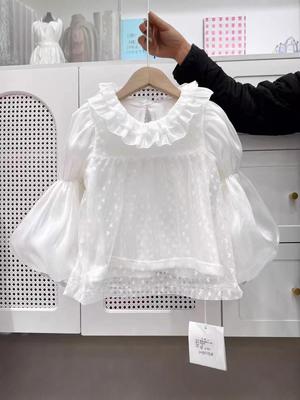 Chemise Lolita Baby Doll pour Filles - Couleur Unie pour Printemps & Automne