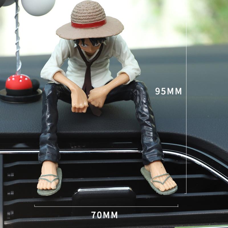 One Piece Hand-made Sitting Position Luffy Stylist Model Car Ornaments Center Console Animation Peripherals