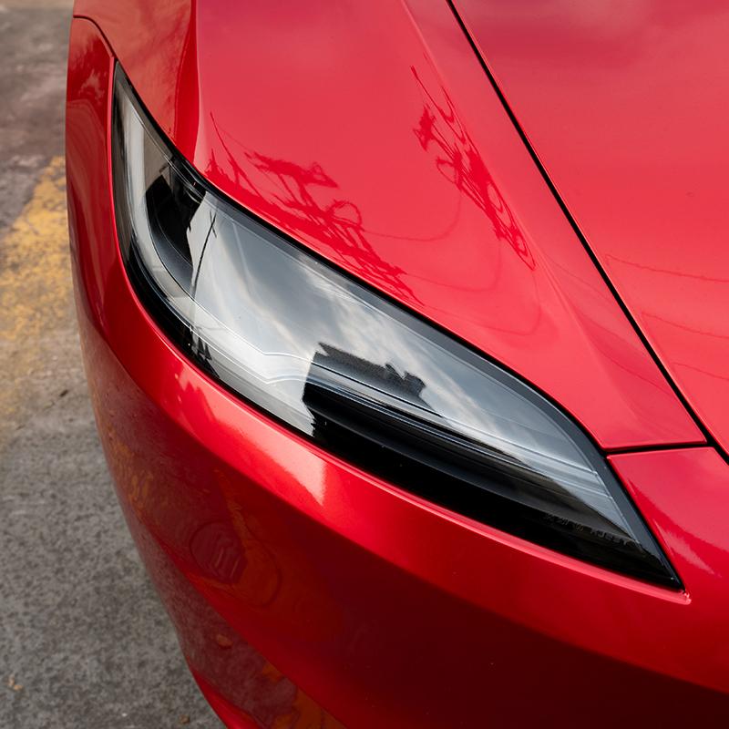 Scheinwerferschutzfolie für Tesla Model 3+ TPU Transparent Rauchschwarz Scheinwerferfolie Neues Model 3 Highland 2024 Autozubehör