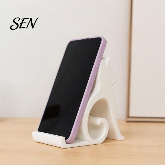 Cell Phone Stand for Cat Lovers Cute Mobile Holder Stand, Desktop Mount Desk Office Universal Bedroom, 3D Printed Stable Diagonal Support Smartphones