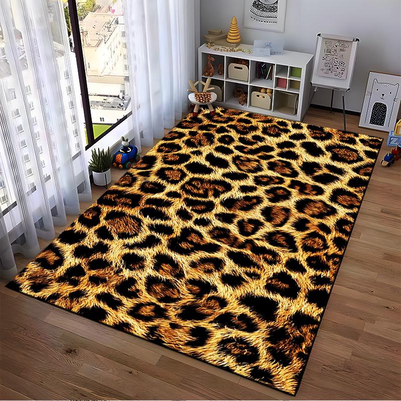 Leopard Print Design Rug, Non-slip Rug Suitable for Living Room and Bedroom Sofas